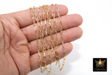 14 K Gold Filled Paperclip Chain, Rectangle Drawn 9 mm Chain, 14 20 Gold Unfinished Paper Clip Oval Chains