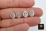 925 Silver Virgin Mary Charms, 14 mm Virgin Guadalupe #896, Blessed Rosary Charms
