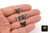 Butterfly Charms, 2 Pc Yellow Small Resin Butterflies, Black Monarch Gold Pendants, Earrings or Necklaces - A Girls Gems