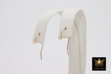 14 K Gold Filled Ear Wire Hooks, 925 Sterling Silver Long Wire Earring Findings, Open Loop Components