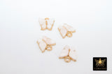 Butterfly Charms, Pearly White Resin Gold Small Butterflies - A Girls Gems