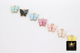 Butterfly Charms, Pearly White Resin Gold Small Butterflies - A Girls Gems