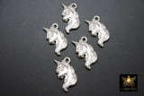 Silver Unicorn Charms, Tiny Fantasy Charms, Stainless Steel Unicorn Head #874