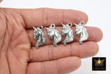 Silver Unicorn Charms, Tiny Fantasy Charms, Stainless Steel Unicorn Head #874