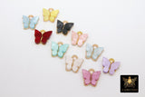 Butterfly Charms, Pearly White Resin Gold Small Butterflies - A Girls Gems