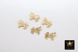 Gold Unicorn Charms, Tiny Fantasy Charms, CZ Micro Pave Gold Unicorn #874