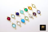 Gemstone Teardrop Necklace, 14 K Gold Filled Choker, Choice of Teardrop Gemstone, Adjustable Rectangle Chain - A Girls Gems