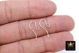 925 Sterling Silver Ear Wire Hooks, Fancy Elegant Wire Earring Findings #2170, Open Loop Components - 2 Pc 925 Silver