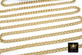 Gold Cuban Curb Chain, 304 Stainless Steel 6 x 5 mm Heavy Flat Miami Diamond Cut Oval Jewelry Chains CH #220, By the Yard