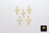 14 K Gold Filled Cross Charms, Pattern Edge #2124, Dagger Style Cross