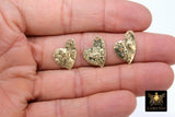 14 K Gold Filled Hammered Heart Charms, Large Pattern Texture Heart Pendants #2125, 14 20 Jewelry Necklace