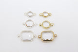 Round 6 mm Connectors, 2 Pcs Rectangle Gold or Silver 8 mm Charms and Links for DIY Earrings #649, Bracelet