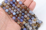 Natural Blue Fire Agate Beads, Faceted Brown and Baby Blue Blended Botswana Beads BS #26
