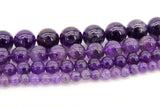 Natural Amethyst Beads, Smooth Round Purple Beads BS #49 - A Girls Gems
