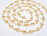 Gold Round Spiral Unfinished Chain Links, Brass Circle Linking Chains for Bracelets or Metal Necklace, 10 mm - A Girls Gems