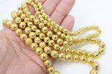 Gold Plated Lava Rock Beads, Metallic Textured Beads BS #43, sizes 6 mm 8 mm 10 mm in 15.4 inch Strands