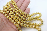 Gold Plated Lava Rock Beads, Metallic Textured Beads BS #43, sizes 6 mm 8 mm 10 mm in 15.4 inch Strands