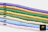 6mm Clay Flat Beads, Heishi beads in Polymer Clay Disc CB #86, Assorted Colors in FULL 16 inch Strands