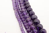Natural Amethyst Beads, Smooth Round Purple Beads BS #49 - A Girls Gems