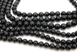 Natural Black Obsidian Beads, Smooth Shiny Round Black Beads BS #77, Grade AA sizes 6 mm 8mm or 10mm