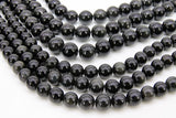 Natural Black Obsidian Beads, Smooth Shiny Round Black Beads BS #77, Grade AA sizes 6 mm 8mm or 10mm