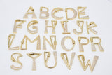 CZ Micro Pave Letter Screw Clasps, Large Gold Connector Links, Jewelry Carabiner Letters for Necklace #2603