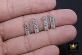 CZ Silver Love Words Charms, Small Gold Oblong Minimalist Dog Tags #2642 - A Girls Gems