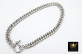 Silver and Gold Curb Chain Necklace, Shackle Chunky Necklace, Stainless Steel Jewelry - A Girls Gems