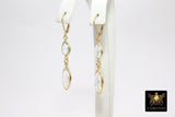 Clear Crystal Quartz Gold Earrings, 14 K Gold Filled Lever Back Hooks, Teardrop Leaf Gemstone Dangle Earrings - A Girls Gems