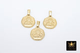 Guardian Angel Coin Charm, Small Gold Religious Protection Pendants #2238 - A Girls Gems