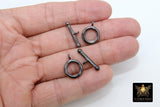 Black Plated Toggle Clasp Set, Ball End 14 x 19 Toggle Ring #2242, 22 mm Ball End T Bar Jewelry Findings