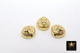 Monkey Charm Beads, 2 Pcs Ape Focal Gold Bead, Animal Head Cat Focal Bead in Cubic Zirconia Focal Bead