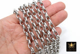 Silver ROLO Chain, 11 mm Stainless Steel Oval Chains CH #104, Large Thick Unfinished Jewelry Chains