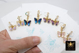 Crystal Butterfly Bracelet, Tiny CZ Butterfly Dainty Adjustable Gold Bracelets #694, Black, Gold, Amethyst and Clear by Regina Harp Designs - A Girls Gems