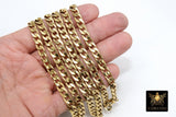 Stainless Steel Chain, 304 Gold Flat Curb 10 mm Chains CH #109, Unfinished Curb Chains