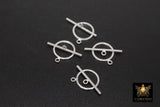 Large 925 Sterling Silver Toggle Clasp Set, 17 x 14 mm Toggle Ring #2662, 24 mm Flat T Bar Stamped 925 Clasps