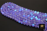Purple and Light Blue Beads, Frosted Multi Color Stone Beads Beads BS #100, sizes in 8 mm 15.25 inch FULL Strands