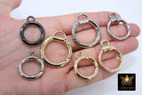 Gold Spring Gate Clasps, Silver or Black Spring Lock Push Clip #2754, Fob Jewelry Findings 25