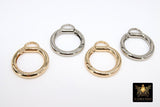 Gold Spring Gate Clasps, Silver or Black Spring Lock Push Clip #2754, Fob Jewelry Findings 25