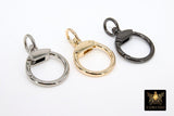 Gold Swivel Spring Gate Clasps, Silver or Black Spring Lock Push Clip #2764, Fob Jewelry Findings 29 mm