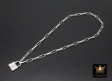 925 Sterling Silver Lock Necklace, Solid Silver Locking Clasp Elegant Submissive Discreet Day Collar - A Girls Gems
