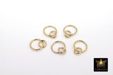 14 K Gold Filled Two Circle Link Rings, 6 and 10 mm 925 Sterling Silver Interlocking Rings #2114 - A Girls Gems