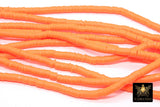 2 Strands 6 mm Clay Flat Beads, 8 mm Orange Heishi beads in Polymer Clay Disc CB #136, Pumpkin Rondelle Multi Color