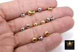 Gold Plated Round Beads, 20-100 pc Smooth 6 mm Seamless Silver Beads #2950, 4 mm Wide Large Hole High Quality Plated Jewelry Findings