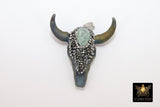 Natural Jade Bone Cow Skull Pendant CW4, Boho Longhorn Cattle - A Girls Gems