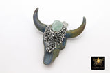 Natural Jade Bone Cow Skull Pendant CW4, Boho Longhorn Cattle - A Girls Gems