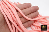 2 Strands 6 mm Clay Flat Beads, Soft Pink Heishi beads in Polymer Clay Disc CB #140, Light Pink Rondelle