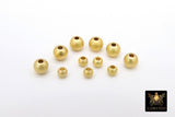 Matte Gold Plated Beads, 50 pc Smooth Seamless Beads #2974, Round High Quality 3 mm 4 mm 5 mm or 6 mm Jewelry Findings