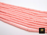 2 Strands 6 mm Clay Flat Beads, Soft Pink Heishi beads in Polymer Clay Disc CB #140, Light Pink Rondelle
