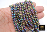 Titanium Crystal Beads, Faceted Purple Blue Matte Crystal Rondelle Rainbow Jewelry Beads